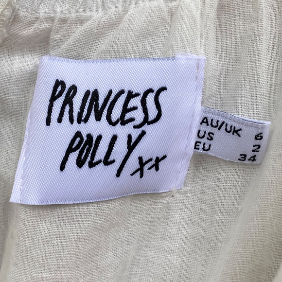 Princess Polly Milly Mini Dress White Long Sleeve Puff Size 2 Cottagecore‎ - Picture 5 of 5